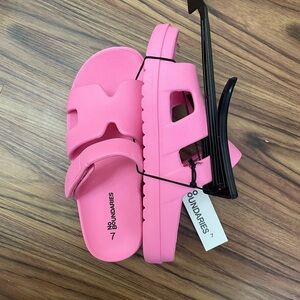 No Boundaries Vibrant Pink Slide Sandals